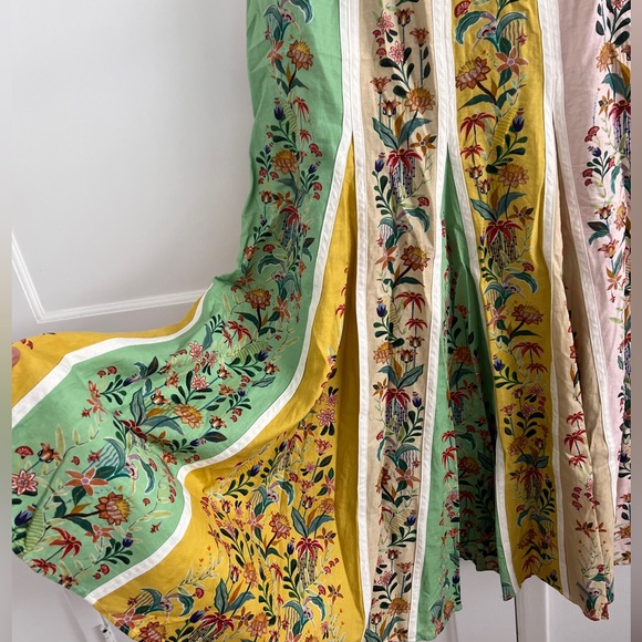 Farm Rio Delicate Floral Stripes Maxi Dress M - Picture 8 of 16